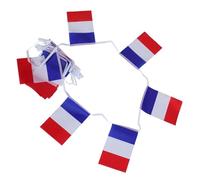 HAPINARY Bannière Suspendue Française Résistante à L'usure 1 Set 25 Mini Drapeaux en Polyester Double Couture Décoration de Fête Nationale pour Balcons et Patios