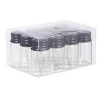 HAPINARY Bouteilles en Verre Transparentes 7ml avec Bouchon Aluminium Lot de 12 pour Laboratoire et Voyages, Bouteilles à vis hermétiques pour Stockage d'encre