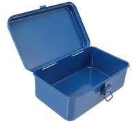 HAPINARY Caisse Metallique de Rangement Portable en Fer Bleu Forte Capacité de Charge, Coffret à Outils en Métal pour Atelier et Entrepôt