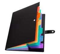 HAPINARY Classeur à Soufflet A4 en PP Noir pour Documents et Reçus, Organiseur Portable Intercalaire, pour Travail et Rangement