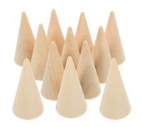 HAPINARY Cônes en Bois Décoration Géométrique Minimaliste 12 Pièces Non Finition pour Loisirs Créatifs Accessoires DIY pour Bureau et Salon