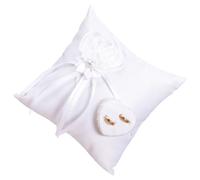 HAPINARY Coussin Alliance Mariage Blanc Carré en Polyester Design Floral Romantique, Réutilisable et Facile à Ranger pour Cérémonie de Mariage