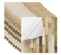 HAPINARY Dalles de Vinyle Autocollantes Effet Bois en PVC Application Facile Finition sans Joint 40 Pièces Carrées pour Revêtement de Sol de Salle de Bain Moderne