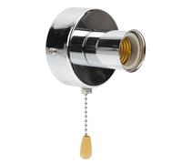 HAPINARY Douille De Lampe Murale E27 Avec Chaînette De Traction En Acier Inoxydable, Support Pour Plafonnier, Base Chrome 50 Cm, 1Set, Style Simple Et Rétro Pour Bar Et Éclairage Mural
