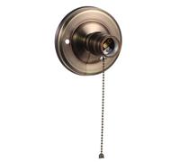 HAPINARY Douille D'éclairage Vintage E27 en Fer Marron avec Interrupteur à Chaîne, Support de Lampe Mural pour Maison et Bureau, Installation Facile et Démontage Pratique