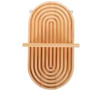 HAPINARY Étagère Murale Flottante Ovale en Bois Massif Design Simple Couche, Installation Facile pour Décoration Bohème Élégante de Chambre ou Salle de Bain
