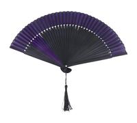 HAPINARY Éventail Pliant Rétro Chinois en Bambou et Soie Noir Motifs Délicats, Ventilateur Décoratif Élégant pour Décoration Murale Intérieure