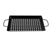 HAPINARY Grande Assiette de Cuisson Barbecue Rectangulaire Plaque Grill Perforée Antirouille pour Légumes Viandes et Fruits de Mer Poêle de Cuisson Résistante et Antiadhésive