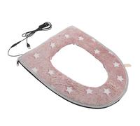 HAPINARY Housse de Siège de Toilette Chauffante USB Couvre-siège Lavable avec Chauffage Rapide Timer Doux Lumineux Rose pour Confort Toute Année