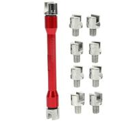 HAPINARY Kit de Clés à Rayons Moto Tout-Terrain 5,0 à 6,8mm, 1 Set | Embouts Interchangeables, Boîte de Rangement Incluse, Aluminium et Fer, pour Roues de Moto et Atelier
