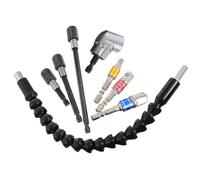 HAPINARY Kit de Rallonge Flexible pour Perceuse sans Fil en Acier Inoxydable Rotation 360° et Extension pour Espace Réduit, Adapté pour Automobile et Informatique