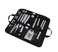 HAPINARY Kit Ustensiles Barbecue en Acier Inoxydable 1set Fourchette, Pince, Brosse et Pelle, Facile à Utiliser et Rangement Pratique pour Barbecue Extérieur
