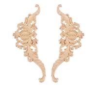 HAPINARY Lot de 2 Appliques en Bois Sculpté Soi-même, Décoratives et Faciles à Utiliser pour Meubles et Murs, Finition Beige Naturelle pour Décoration Intérieure