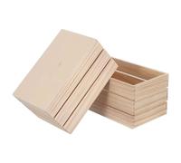 HAPINARY Lot de 2 Boîtes en Bois de Pin Naturel Bords Lisses, Design Diy, Caisses Rectangulaires Rustiques pour Espace Garçon et Filles ou Rangement Maison