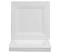 HAPINARY Lot de 25 Assiettes Jetables Carrées en Papier Blanc, Pratiques et Élégantes, pour Pique-niques et Barbecues en Plein Air