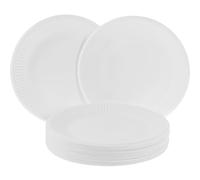 HAPINARY Lot de 50 Assiettes Rondes en Papier Blanc Robustes et Pratiques pour Dîner, Dessert, Camping ou Rassemblement, Assiettes Jetables en Carton