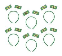 HAPINARY Lot de 6 Bandeaux de Sport pour Cheveux aux Couleurs du Drapeau Brésilien, Accessoires pour Fans de Football, Serrage-tête Carnaval Confortables et Légers pour Fête du Nouvel An