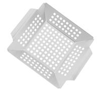 HAPINARY Panier à Griller Carré en Acier Inoxydable Bords Surélevés, Accessoire Polyvalent pour Barbecue et Camping en Plein Air, pour Légumes, Poissons et Brochettes