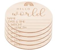 HAPINARY Panneaux en Bois Annonce Naissance Bébé 5 Pièces Arc-en-ciel Accessoire Photo -né Décor Chambre Bébé Baby Shower Présent Future Maman