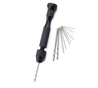 HAPINARY Perceuse Manuelle Noire avec Mandrin Réglable 11 Pièces Forets Hélicoïdaux 0,5-2 Mm Forets à Broche Précision pour Modélisme Bricolage Bijoux Bois Plastique