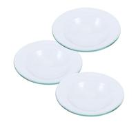 HAPINARY Plaque Ronde en Verre 3pcs pour Fondre Cire et Bougie, Support Huile Essentielle pour Chauffe-Cire et Chauffe-Bougie, Plat à Huile Parfumée Solide