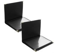 HAPINARY Porte-menu en Cuir Pu Noir avec 3 Pages Pvc Transparentes, Protège-fiches de Recettes Facile à Nettoyer, pour Restaurants et Bars