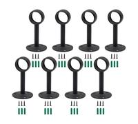 HAPINARY Support de Tringle à Rideaux de Plafond 8 Pièces en Acier Inoxydable Noir Facile à Remplacer, Robuste et Adapté pour Diamètre de Tringle 25mm, Style Simple