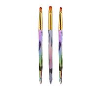 Hapivida 3pces Pinceaux à Ongles, Dotting Painting Drawing Manucure Accessoires, pour Dessiner des Lignes, Points et Peinture sur les Ongles (Round head phototherapy pen)