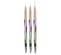 Hapivida 3pces Pinceaux à Ongles, Dotting Painting Drawing Manucure Accessoires, pour Dessiner des Lignes, Points et Peinture sur les Ongles (Gradient rod line pen)