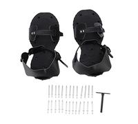 Hapivida Chaussures Aérateur Gazon à Pointes Lot de 2 Plaques PU Noir | Pointes Acier Traitement Thermique Fixation Boucle Ajustable Semelle Antiderapante Usage Chantier Jardinage