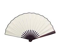 Hapivida Folding Hand Fan, 10Inch Chinese Kung Fu Fan for Men and Women Performance Cloth Craft Paper Fan (White)