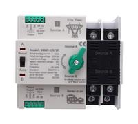 Hapivida Interrupteur de Transfert Automatique Double Alimentation, Changement de Source Milliseconde Ininterrompu 125A 2P Montage Rail, pour Générateur Alimentation Secours