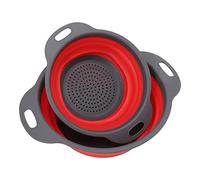Hapivida Passoire pliante réglable, 2 pièces set égouttoir rétractable grand petit bol, pour laver fruits légumes