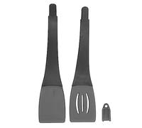 Hapivida Pince de Cuisine 3 en 1, Pince à Griller avec Embouts en Silicone Résistant à la Chaleur pour Grillade, Cuisson et Service (Grey Black)