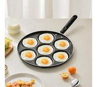 Hapivida Poêles à Crêpes 7 Trous Poêle à Frire 11,8 Pouces Multi-Œufs Poêle à Frire Antiadhésive Mini Pancakes Maker pan Burger Moule Ménage Cuisine Ustensiles de Cuisine