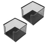 Hapivida Porte-Mémo en Maille, Bloc-Notes en Métal Cube Distributeur Boîte à Notes Autocollantes Porte-Cartes étui Support Organisateur pour Bureau Maison école Organisateur de Bureau (2Pcs)