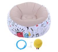 Hapivida Pouf Gonflable Doodle Moderne, Fauteuil Inflatable en PVC Flocké Support Ergonomique, Desserte Moderne Mobile pour Chambre Salon Plage Jardin