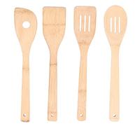 Hapivida Spatula en bambou, cuillère, spatule carrée, spatule fendue circulaire, ustensile de cuisine pour la maison