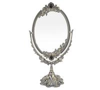 Hapivida Vintage Miroir de Maquillage de Table Durable Double Miroir de Maquillage Rotatif en Alliage de Zinc Gothique Outil de Dressing de Beauté Cadeau d'anniversaire(Small)