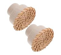 HAPKITCH Bouton de Meuble en Bois et Rotin Rond 2 Pièces | Surface Lisse, Prise Confortable, Style Rustique ou Moderne, Vis Incluses, pour Commode, Meuble à Chaussures, Coiffeuse