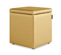 Happers Arcon Pouf cube en cuir synthétique Différentes couleurs Único or