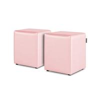 Happers Pack 2 Poufs Cube en Similicuir pour Salon ou Chambre Rose