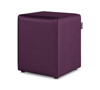 Happers Pouf cube en cuir synthétique Différentes couleurs Único violet