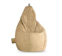 HAPPERS Pouf poire d'extérieur Patagonia beige XXL pour jardin, terrasse ou intérieur. Rembourrage inclus.