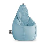 Happers Pouf Poire Simili Cuir Intérieur Bleu Ciel XXL