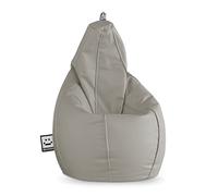 Happers Pouf Poire Simili Cuir Intérieur Gris Clair XL