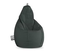 Happers Pouf Poire Simili Cuir Intérieur Gris XXL