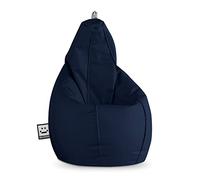 Happers Pouf Poire Simili Cuir Intérieur Marine XXL