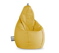 Happers Pouf Poire Simili Cuir Intérieur Moutarde XL
