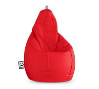 Happers Pouf Poire Simili Cuir Intérieur Rouge XXL